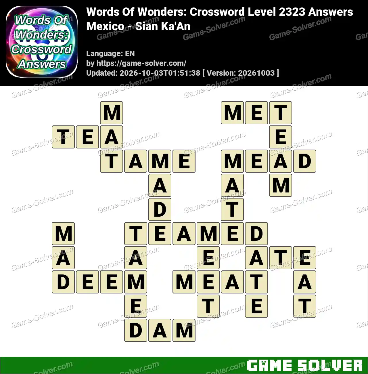 Words Of Wonders: Crossword Level 2323 Answers – Mexico – Sian Ka’An